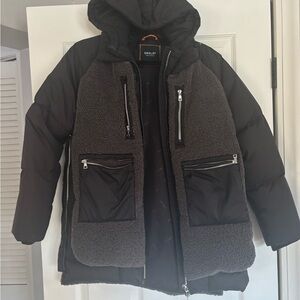 OLAY Black and Gray Puffer Jacket